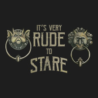 Womens It's Very Rude To Stare Labyrinth Door Knocker V Neck T Shirt Classic T-shirt | Artistshot