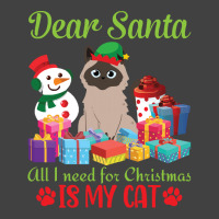 Merry Christmas Day Me You Cats Lover Snow Presents Dear Santa All I N Vintage T-shirt | Artistshot