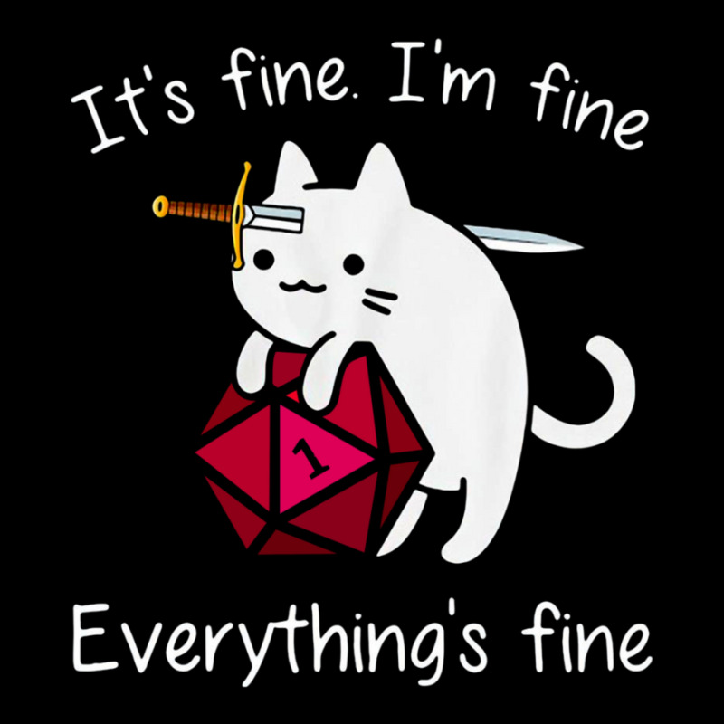 It's Fine. I'm Fine. Everything Is Fine Cat Dice V-neck Tee | Artistshot