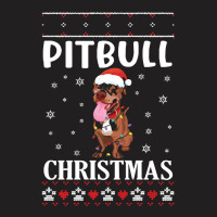 Merry Christmas Noel Day Pitbull Dog Lo Pitbull Dog Dancing With Snow  T-shirt | Artistshot