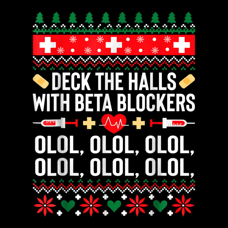 Deck The Halls With Beta Blockers Nurse Christmas Ugly Xmas T Shirt Adjustable Cap by cm-arts | Artistshot