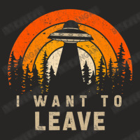 I Want To Leave Ufo Abduction Retro Sunset Alien Ladies Fitted T-shirt | Artistshot