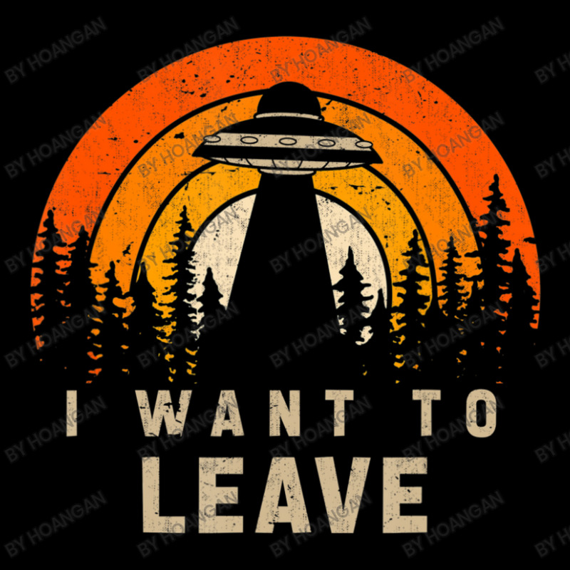 I Want To Leave Ufo Abduction Retro Sunset Alien Cropped Hoodie by hoangan | Artistshot