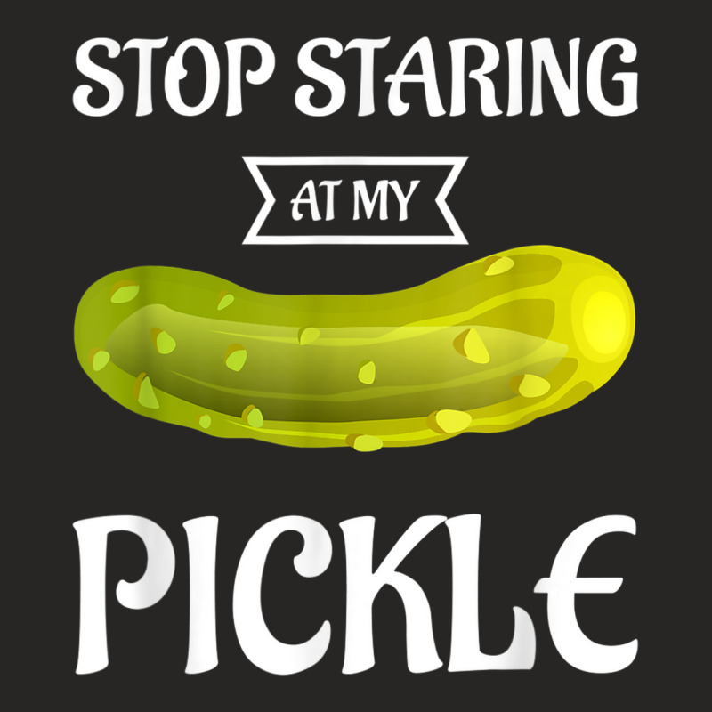 Stop Staring At My Creepy Pickle Halloween Ladies Fitted T-Shirt by Outpost | Artistshot