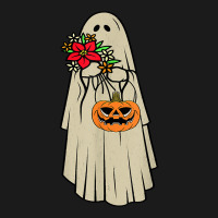 Retro Vintage Groovy Pumpkin Halloween Colors Flower Ghost T Shirt Full-length Apron | Artistshot