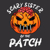 Scary Sister Of The Patch Halloween Pumpkin Family Girls T Shirt Vintage Short | Artistshot