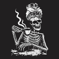 Skeleton Coffee Messy Bun   Front Design T Shirt T-shirt | Artistshot