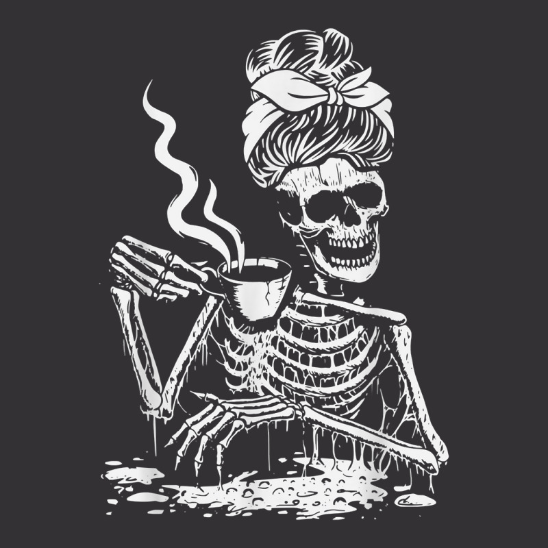 Skeleton Coffee Messy Bun   Front Design T Shirt Vintage Short | Artistshot