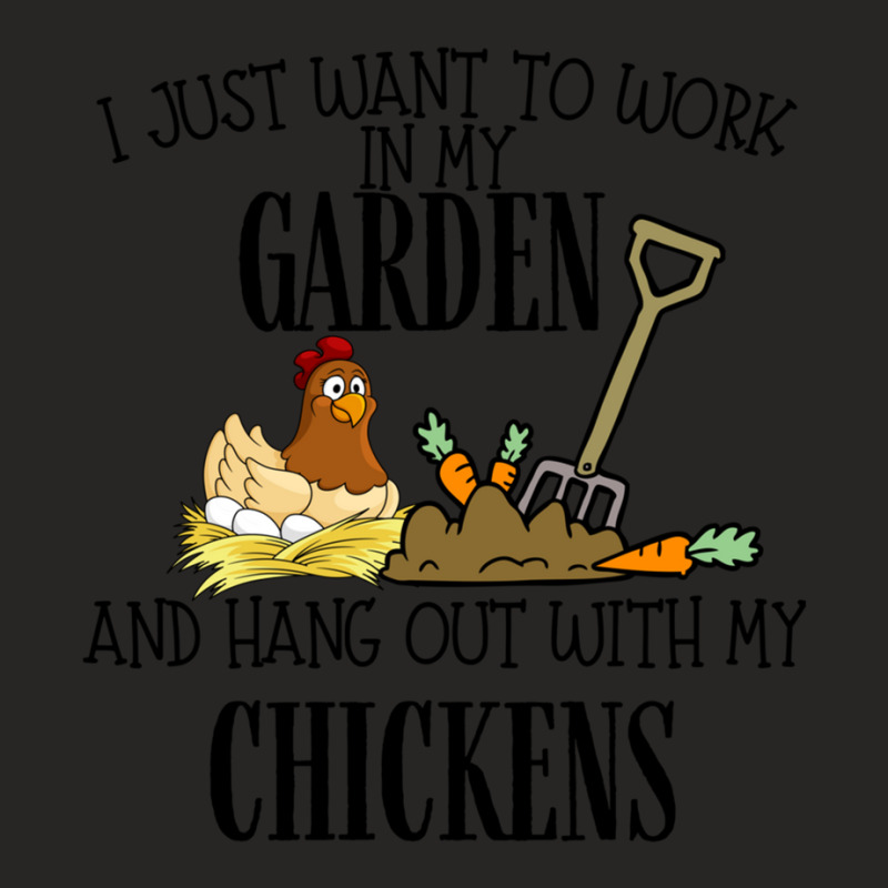 I Just Want To Work In My Garden And Hang Out With My Chickens Ladies Fitted T-Shirt by ArikaCastilaw | Artistshot