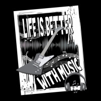 Life Is Better With Music Notes Guitar Headphone Graphics Zipper Hoodie | Artistshot