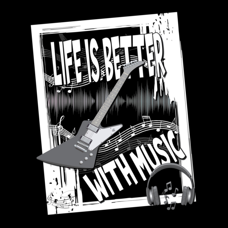 Life Is Better With Music Notes Guitar Headphone Graphics Long Sleeve Shirts | Artistshot