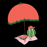 Watermelon  Shirt Watermelon On Vacation   2170 V-neck Tee | Artistshot