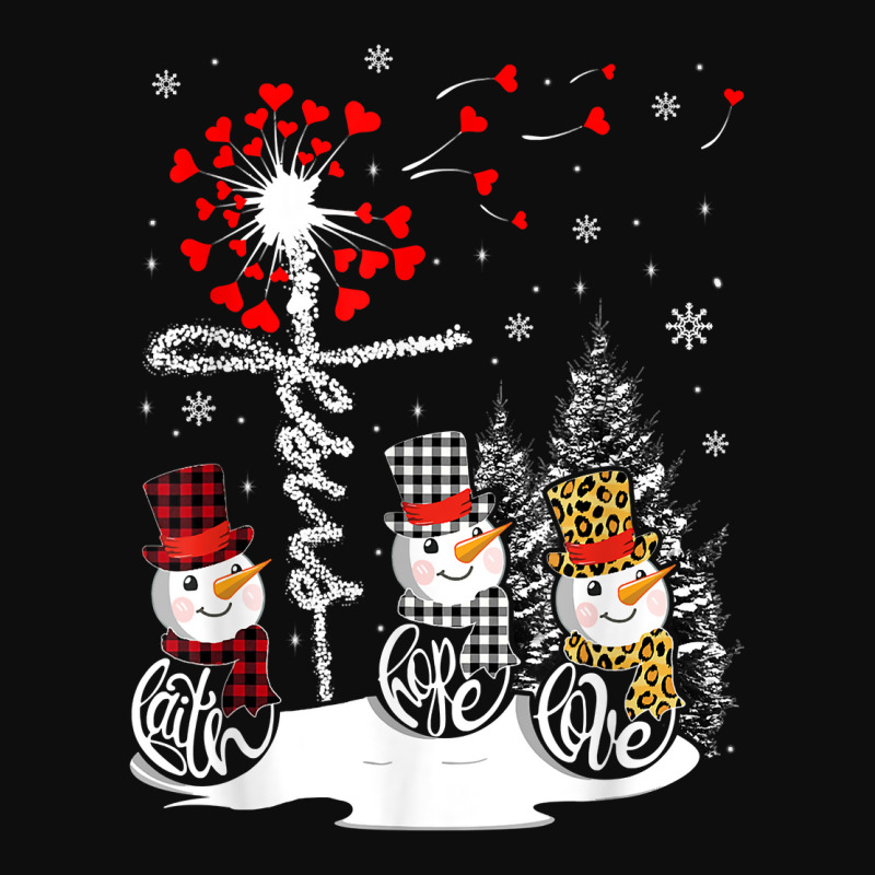 Faith Hope Love Snowman Jesus Dandelion Christian Christmas T Shirt Crop Top by cm-arts | Artistshot