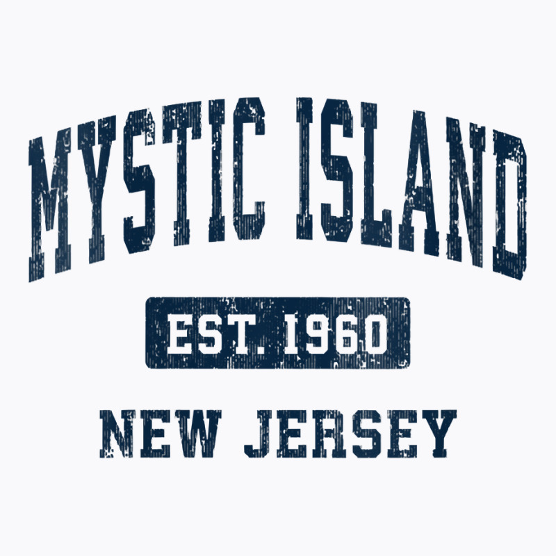 Womens Mystic Island New Jersey Nj Vintage Athletic Sports Design V Ne T-Shirt by gocuzhejani | Artistshot