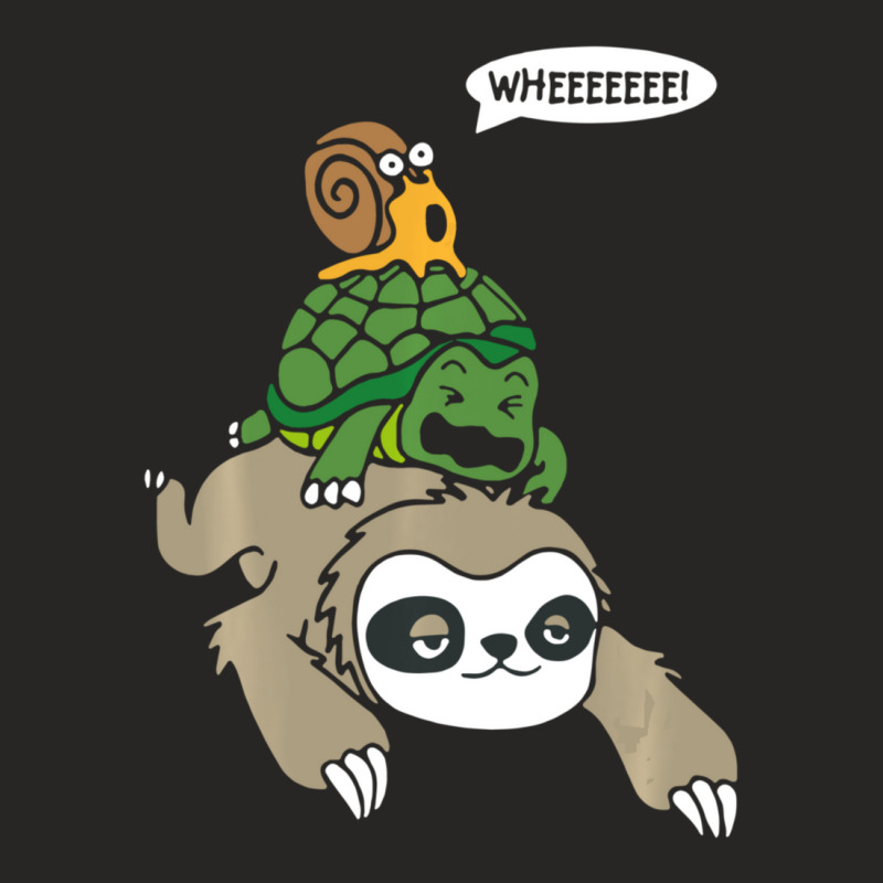 Cool Sloth, Turtle And Snail Running Team Ladies Fitted T-Shirt by behindcedar22 | Artistshot