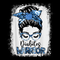 Type 1 Diabetes Warrior Blue Messy Bun Teacher Life Bleached Legging | Artistshot