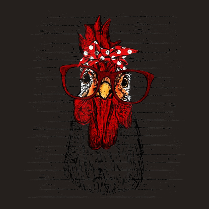 Chicken With Bandana Headband And Glasses Cute Tank Top by WillettaIngber | Artistshot