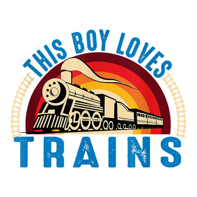 This Boy Loves Trains Railway Locomotive Steam Train T Shirt Men's Long Sleeve Pajama Set | Artistshot