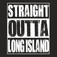 Vintage Straight Outta Long Island New York Gift Ladies Fitted T-shirt | Artistshot