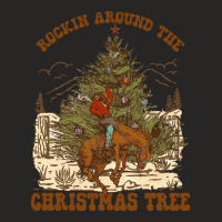 Funny Cowboy Horsing Rocking Around Christmas Tree Western Sweatshirt Ladies Fitted T-shirt | Artistshot