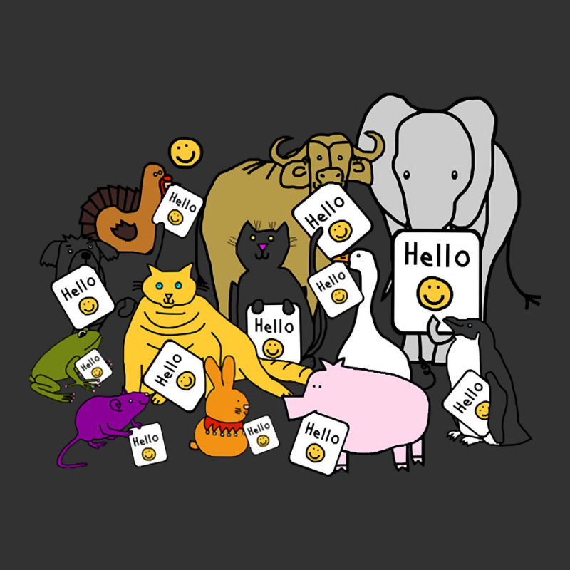 Group Of Cute Animals Say Hello Baby Bodysuit | Artistshot