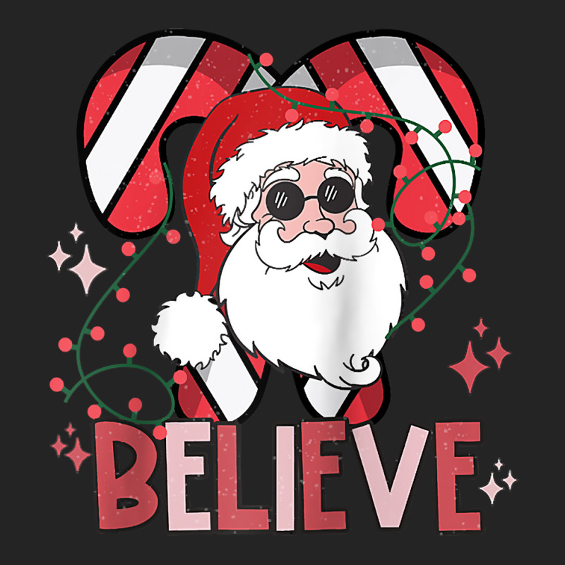 Believe Santa Claus Funny Christmas Party Merry Christmas Raglan Baseb 3/4 Sleeve Shirt by hapusajehae | Artistshot