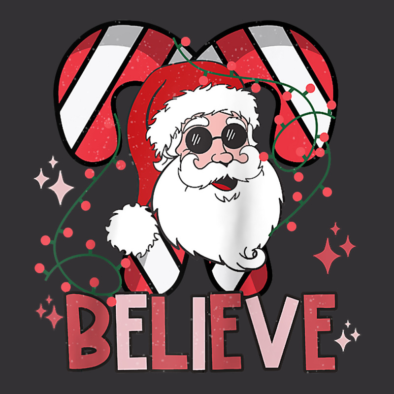 Believe Santa Claus Funny Christmas Party Merry Christmas Raglan Baseb Vintage Short by hapusajehae | Artistshot