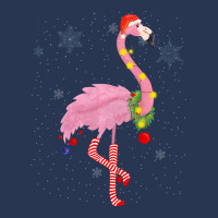 Cute Pink Flamingo With Snow, Lights And Santa Hat Christmas Ladies Denim Jacket | Artistshot