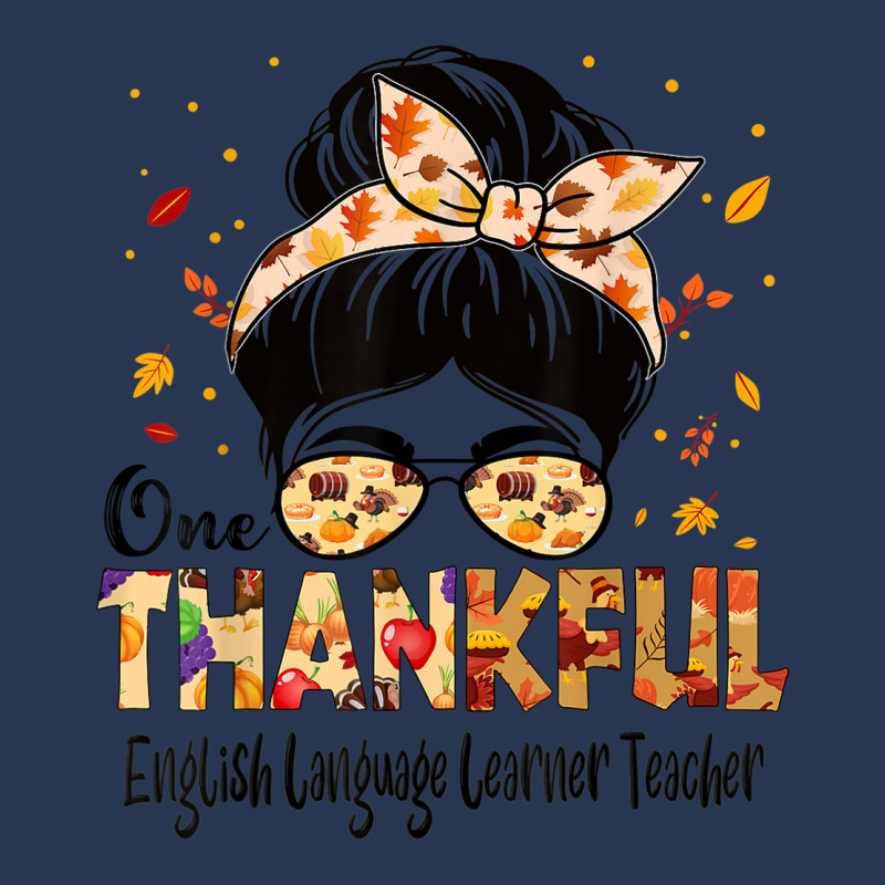 English Language Learner Teacher One Thankful Thanksgiving Ladies Denim Jacket by Deluxe | Artistshot