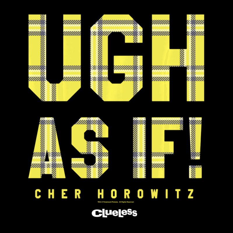 Clueless Ugh As If Cher Horowitz Yellow Plaid Lettering V-Neck Tee by bummercaught | Artistshot