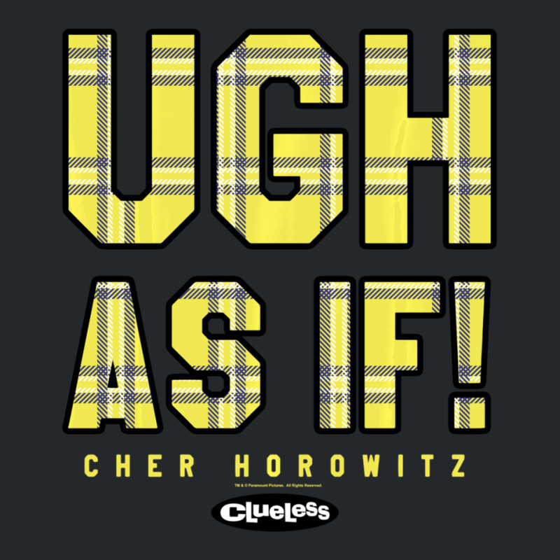 Clueless Ugh As If Cher Horowitz Yellow Plaid Lettering Crewneck Sweatshirt by bummercaught | Artistshot