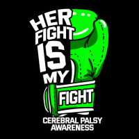 Her Fight Is My Fight Cerebral Palsy Awareness Green Ribbon Cropped Hoodie | Artistshot