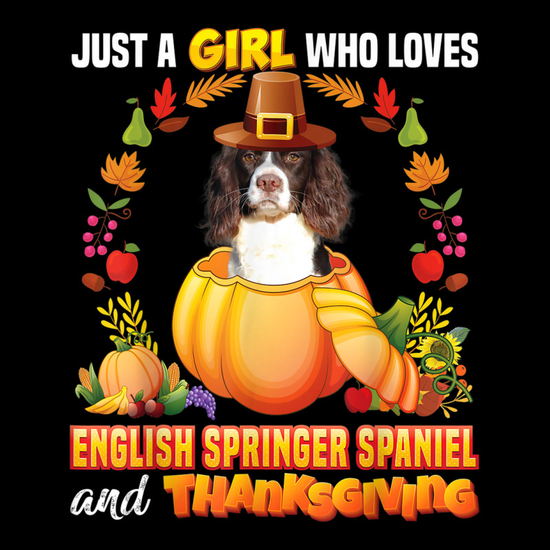 Just A Girl Who Loves English Springer Spaniel Thanksgiving Men's 3/4 Sleeve Pajama Set by Queens | Artistshot