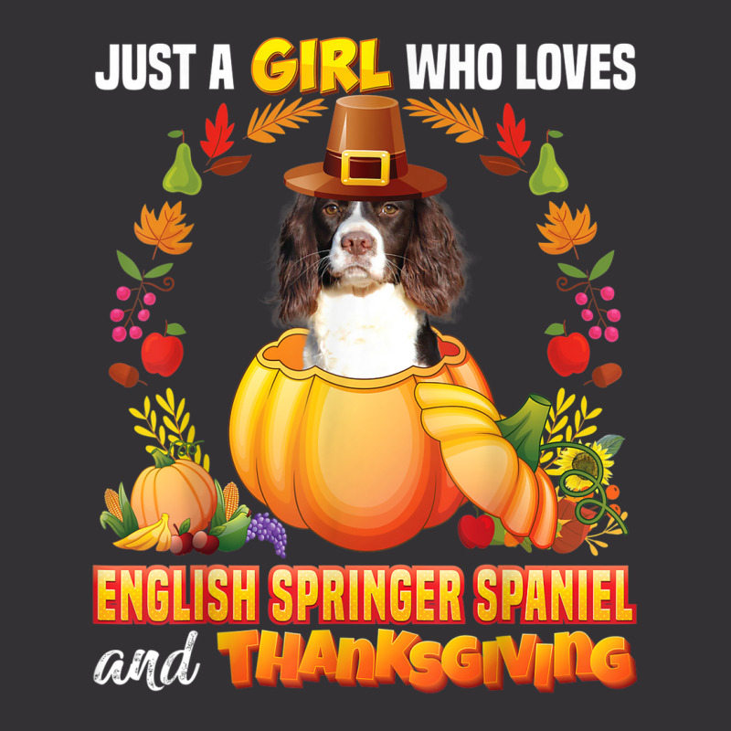 Just A Girl Who Loves English Springer Spaniel Thanksgiving Vintage Short by Queens | Artistshot