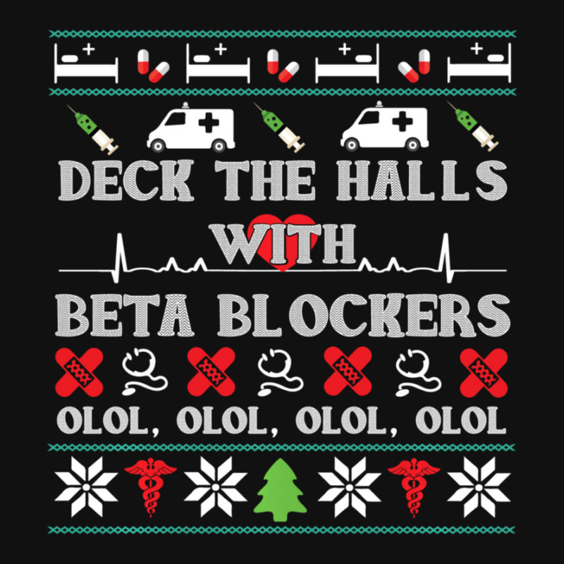 Deck The Halls Beta Blockers Nurse Christmas Ugly Sweater Baby Bibs by behindcedar22 | Artistshot