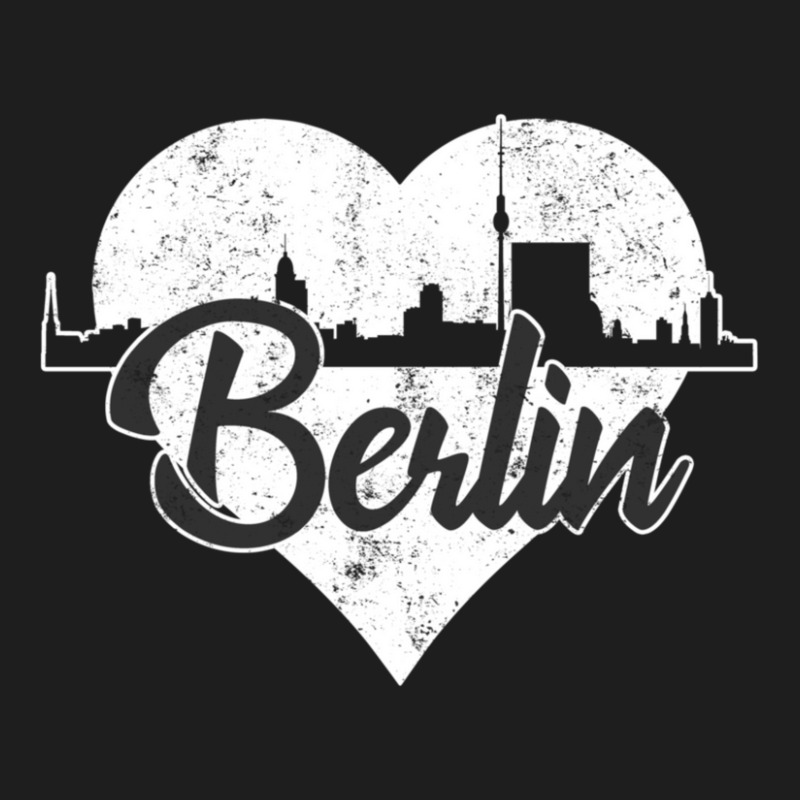 Retro Berlin Germany Skyline Heart Distressed Classic T-shirt | Artistshot