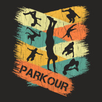 Retro Parkour For Boys Silhouette Vintage Free Running Ladies Fitted T-shirt | Artistshot