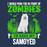 Push You In Front Of Zombies Save Samoyed Dog Ladies Denim Jacket | Artistshot