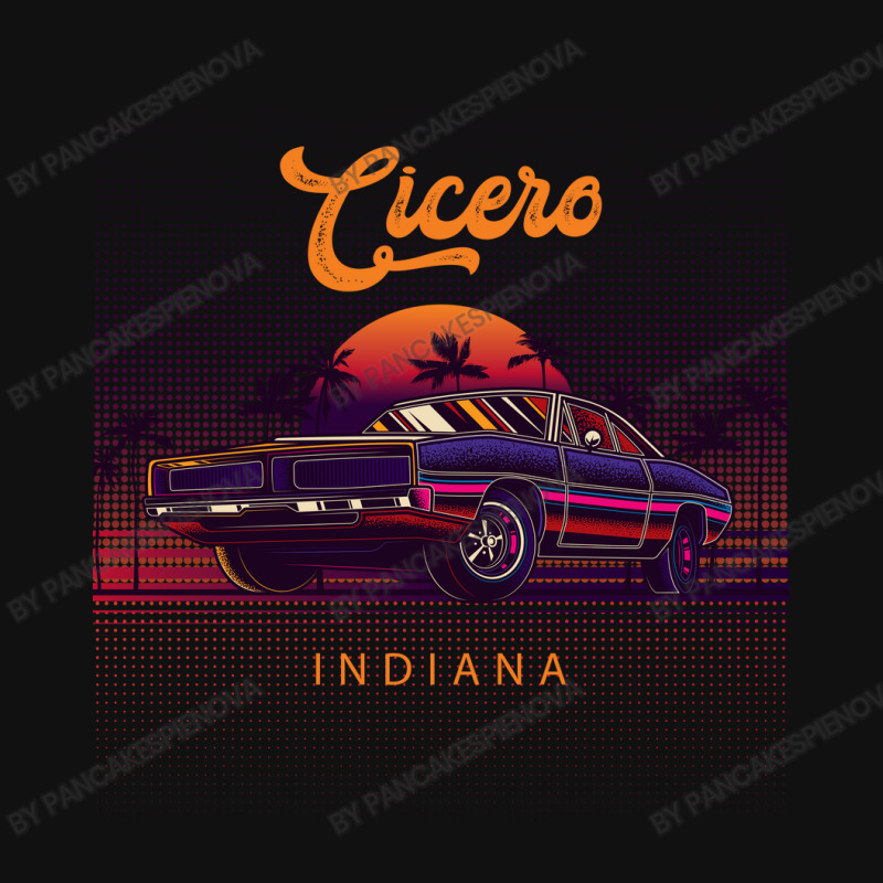 Cicero Indiana Retro Vintage 80s 90s Muscle Cars Retrowave Aesthetic Round Patch | Artistshot