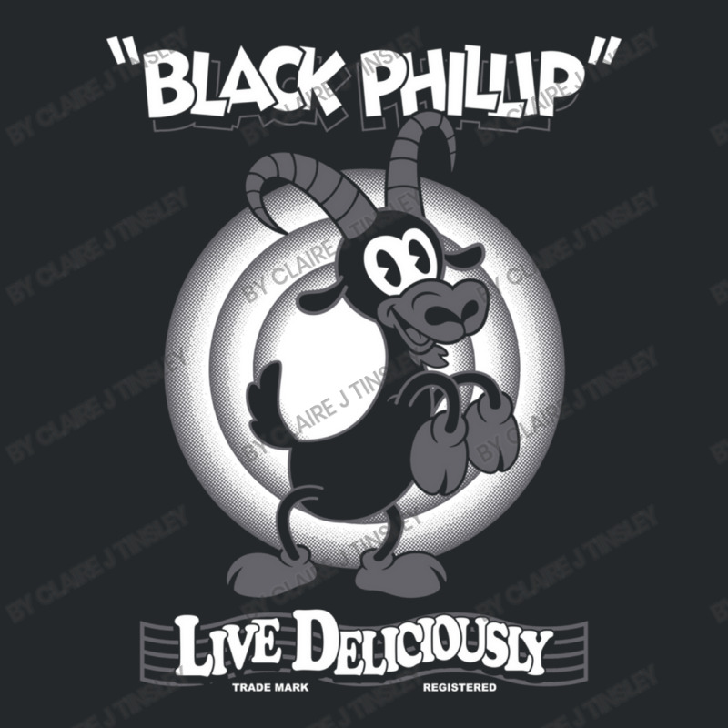 Black Phillip Vintage Cartoon Witch Goth Occult Live Deliciously Class Crewneck Sweatshirt by Claire J Tinsley | Artistshot