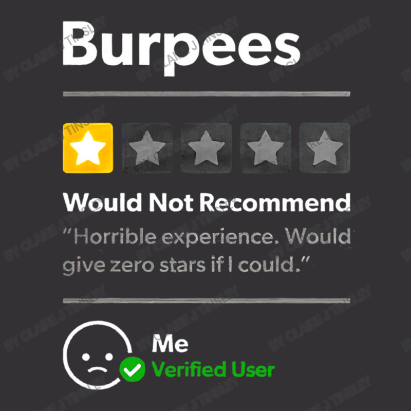 Burpees Do Not Recommend 1 Star Rating Funny Gym Workout Vintage Hoodie And Short Set by Claire J Tinsley | Artistshot