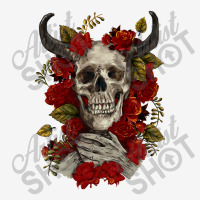 Bull Human Skull With Roses Adjustable Cap | Artistshot