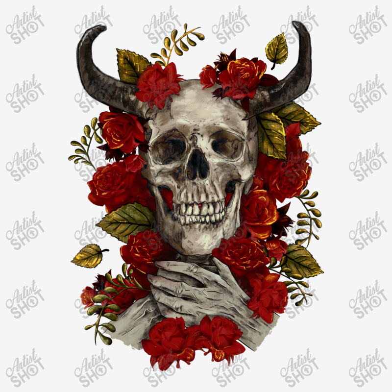 Bull Human Skull With Roses Adjustable Cap by RanaPortraitStore | Artistshot