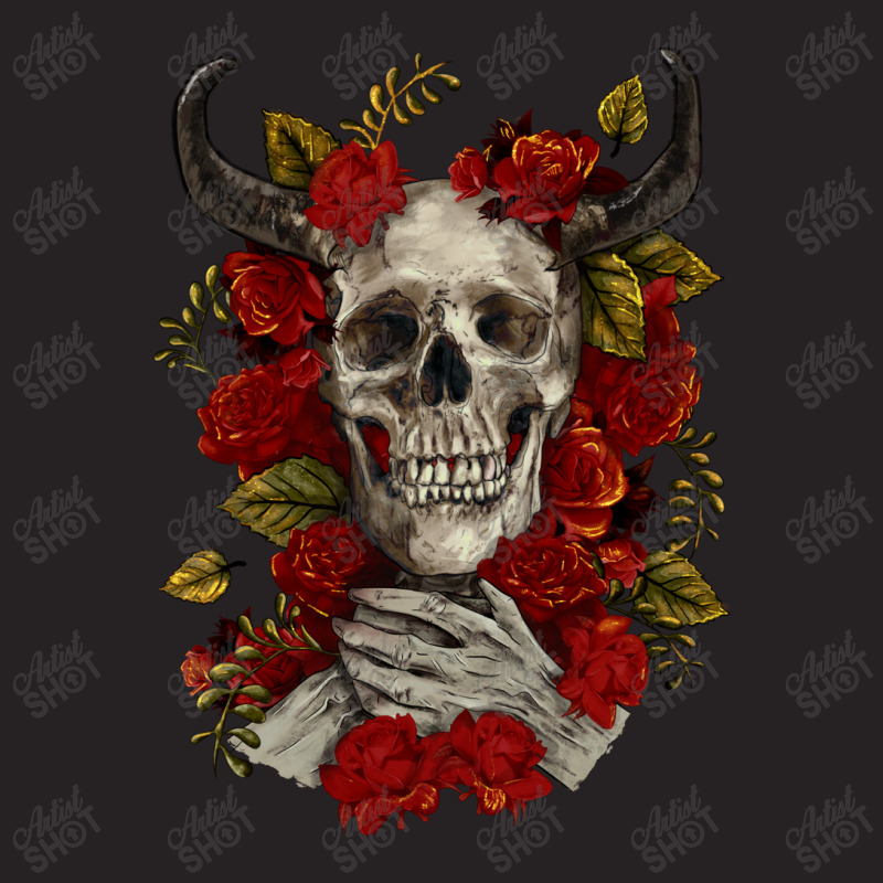 Bull Human Skull With Roses Vintage Cap by RanaPortraitStore | Artistshot