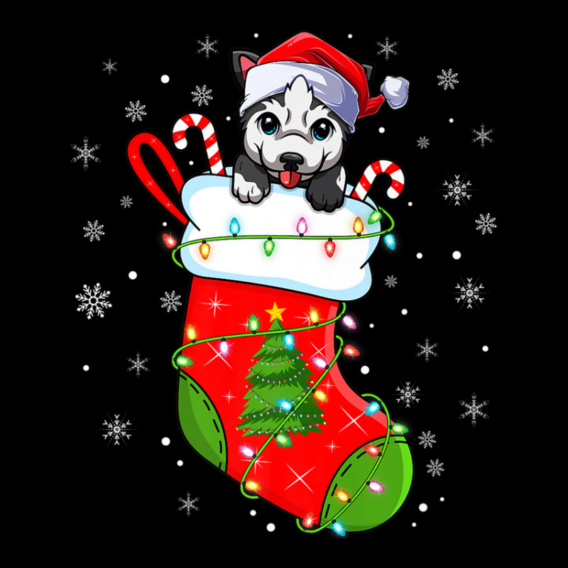 Alaskan Malamute Dog In Christmas Socks Xmas Men's Long Sleeve Pajama Set | Artistshot