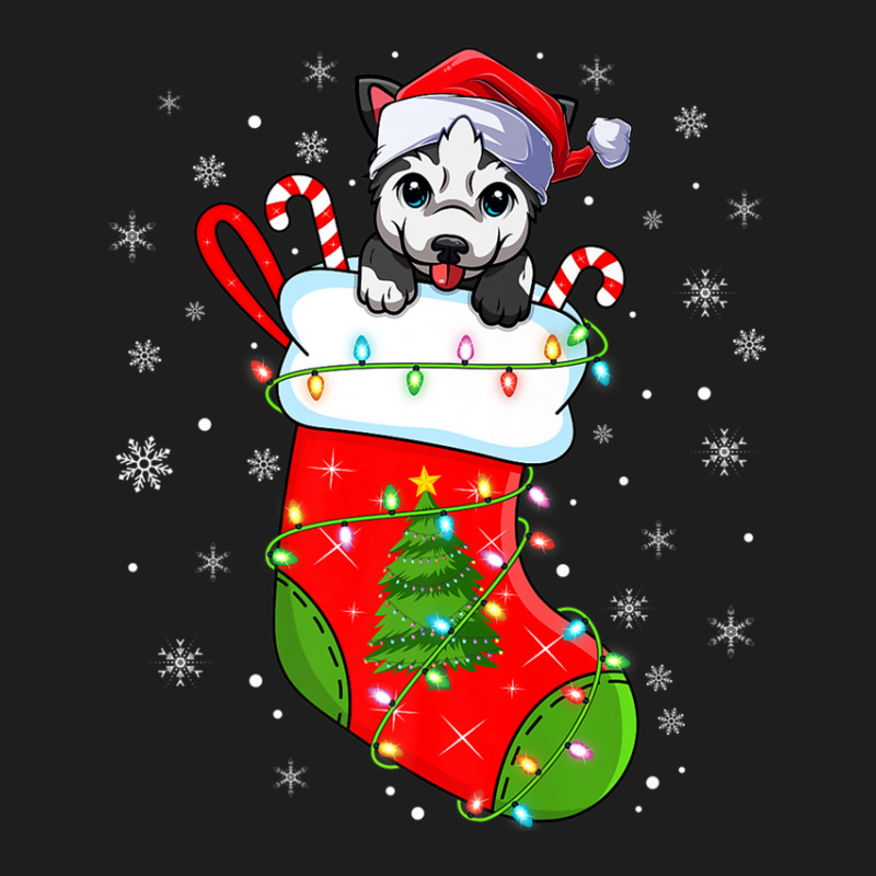 Alaskan Malamute Dog In Christmas Socks Xmas Classic T-shirt | Artistshot