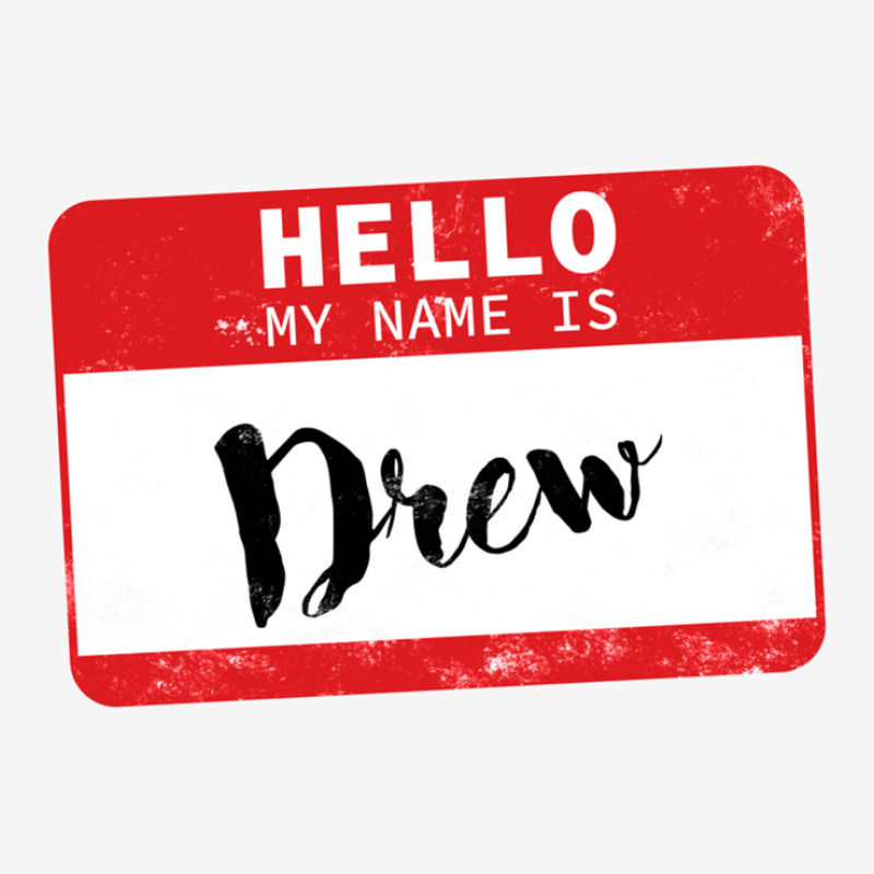 Aac,hello My Name Is Drew Name Tag Silver Rectangle Keychain By Cm-arts 