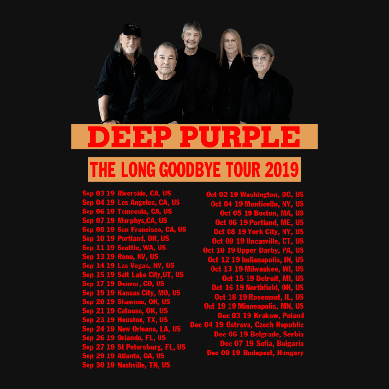 Deep Purple Tour 2019 Back Portrait Canvas Print | Artistshot