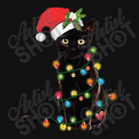 Black Cat Santa Tangled Up In Christmas Lights Sweatshirt Graphic Youth T-shirt | Artistshot