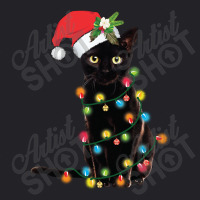 Black Cat Santa Tangled Up In Christmas Lights Sweatshirt Youth Tee | Artistshot